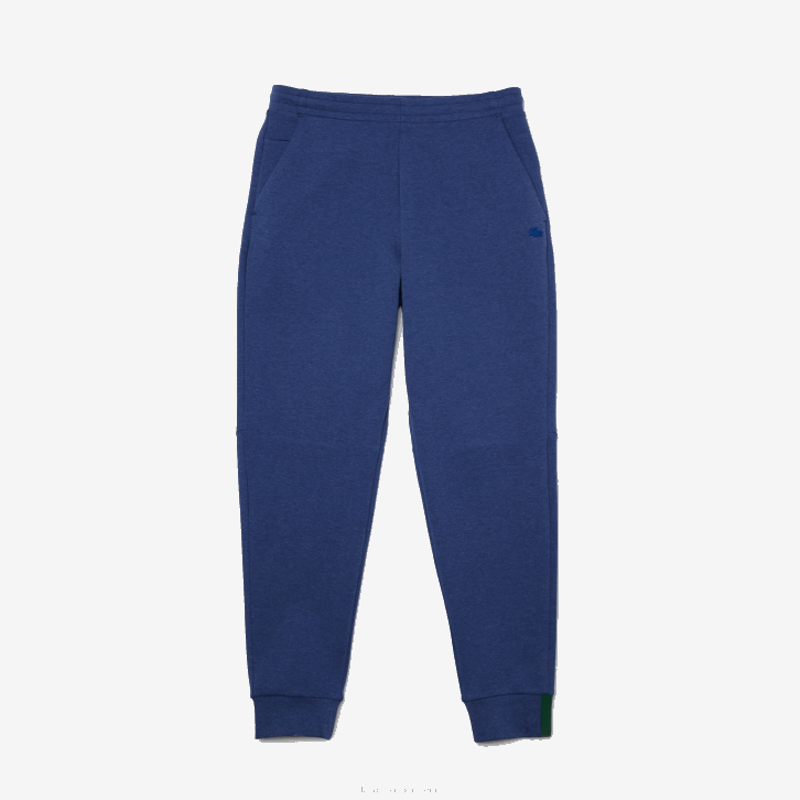 homens Lacoste chine azul hjd calças de treino de mistura de algodão mesclado slim fit 08D01140