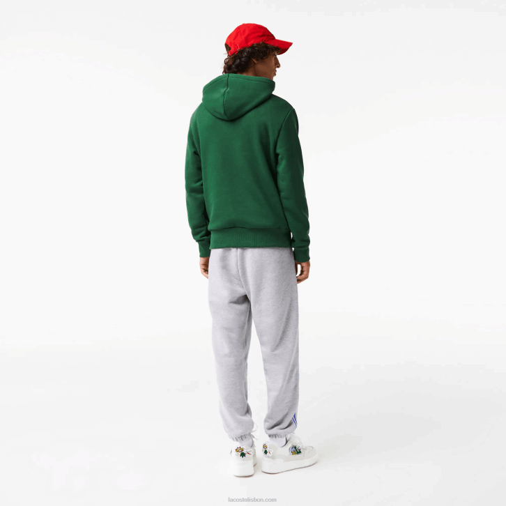 homens Lacoste chine cinza cca calça de banda de marca 08D01027