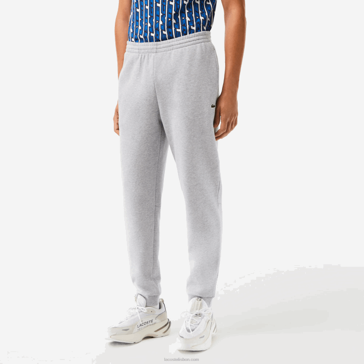 homens Lacoste chine cinza cca calça de moletom de ajuste cônico 08D01061