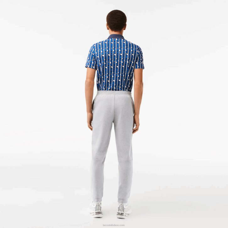 homens Lacoste chine cinza cca calça de moletom de ajuste cônico 08D01061