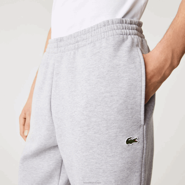 homens Lacoste chine cinza cca calça de moletom de ajuste cônico 08D01061