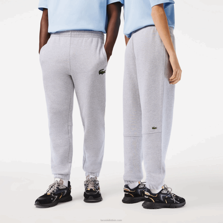homens Lacoste chine cinza cca calça esportiva de lã de algodão orgânico 08D01048