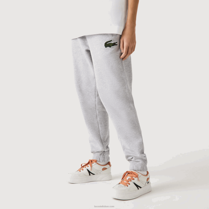 homens Lacoste chine cinza cca calça esportiva de lã de algodão orgânico 08D01048