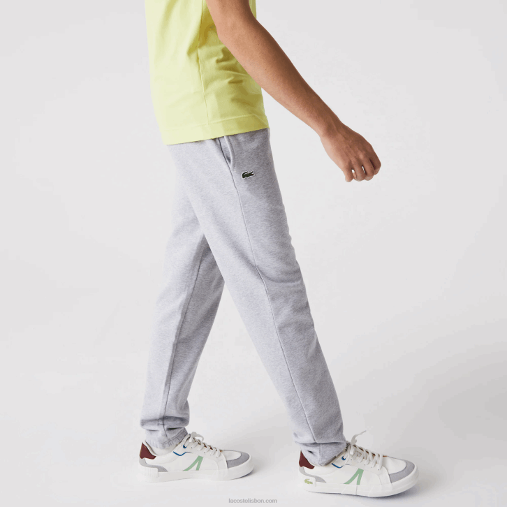 homens Lacoste chine cinza cca calça esportiva de lã para tênis 08D01152