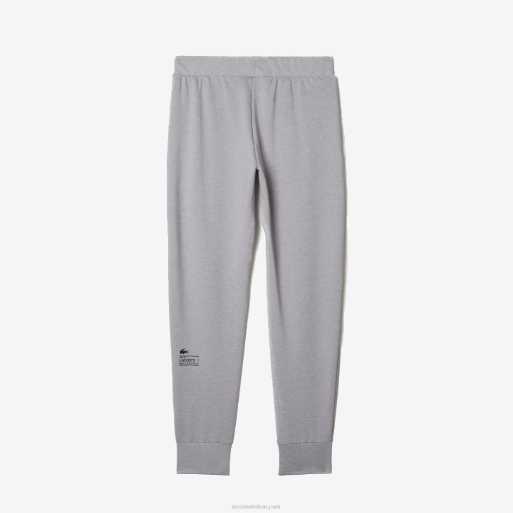 homens Lacoste chines cinza claro 9ya calça esportiva de duas camadas 08D01073