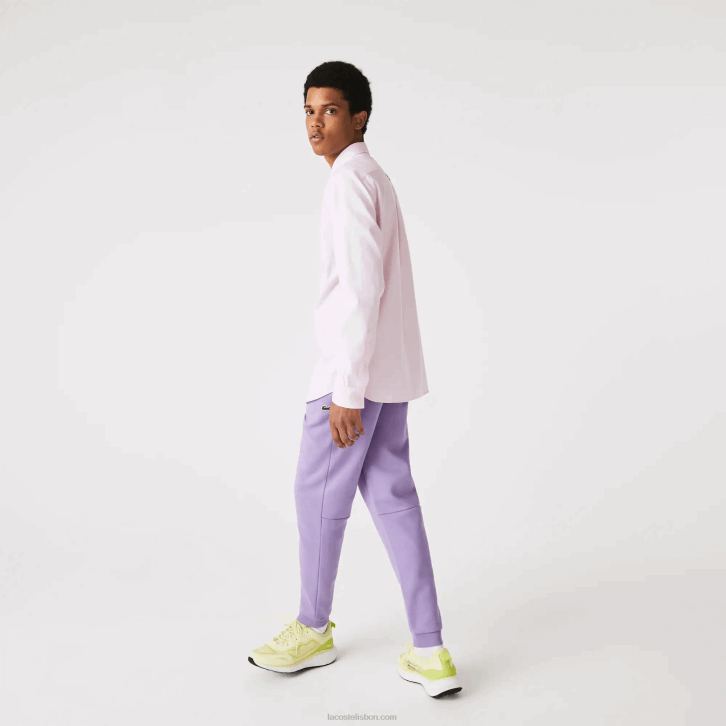 homens Lacoste gfu roxo calça de moletom de ajuste cônico 08D0995