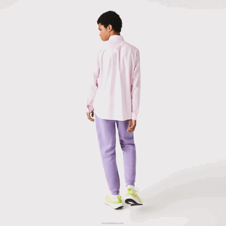 homens Lacoste gfu roxo calça de moletom de ajuste cônico 08D0995