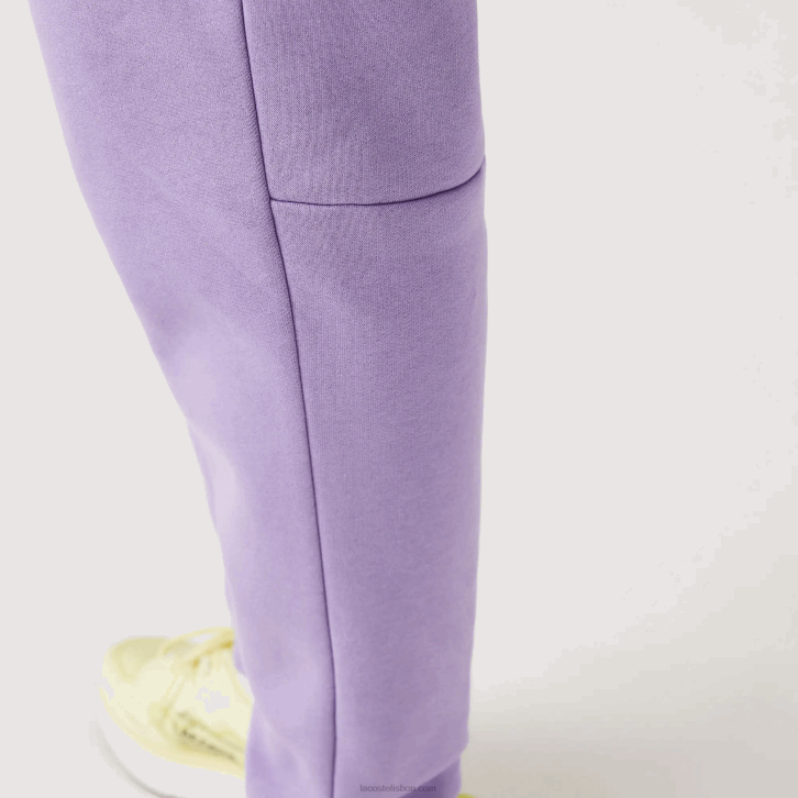 homens Lacoste gfu roxo calça de moletom de ajuste cônico 08D0995