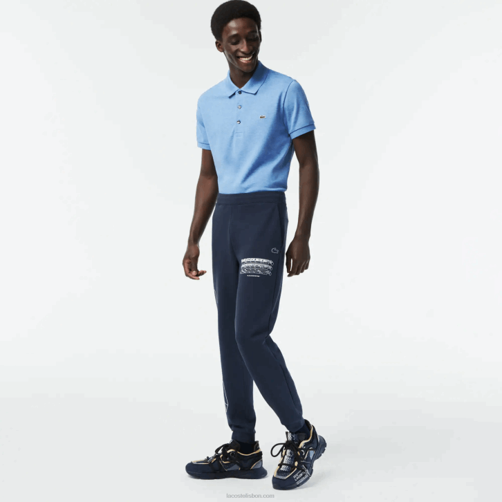 homens Lacoste kxe azul calça de trilha slim fit 08D0344