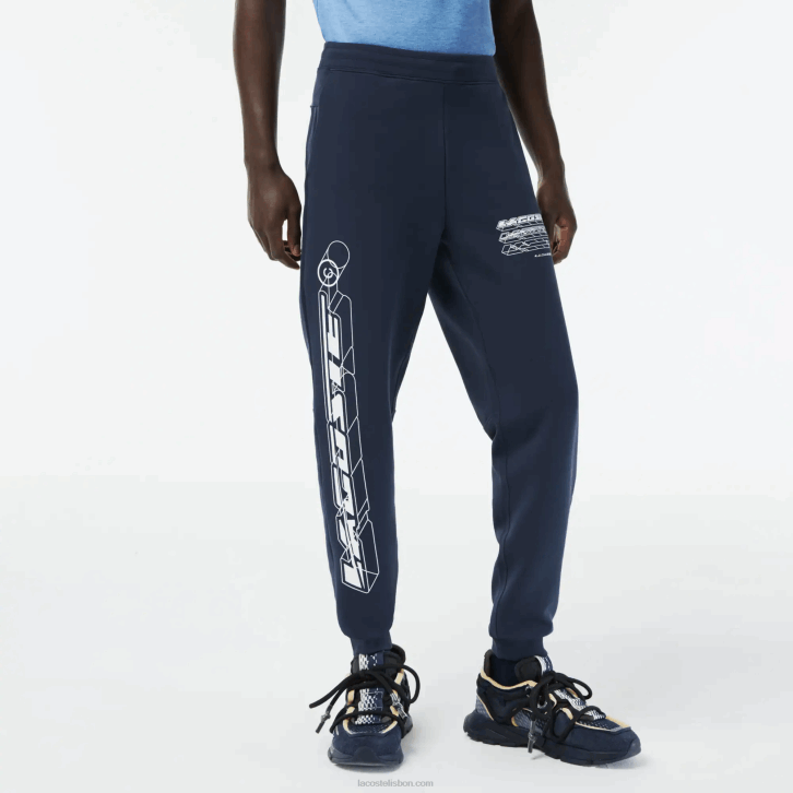 homens Lacoste kxe azul calça de trilha slim fit 08D0344