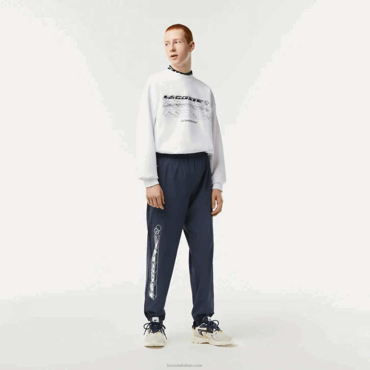 homens Lacoste kxe azul calças elásticas à prova d'água 08D0336