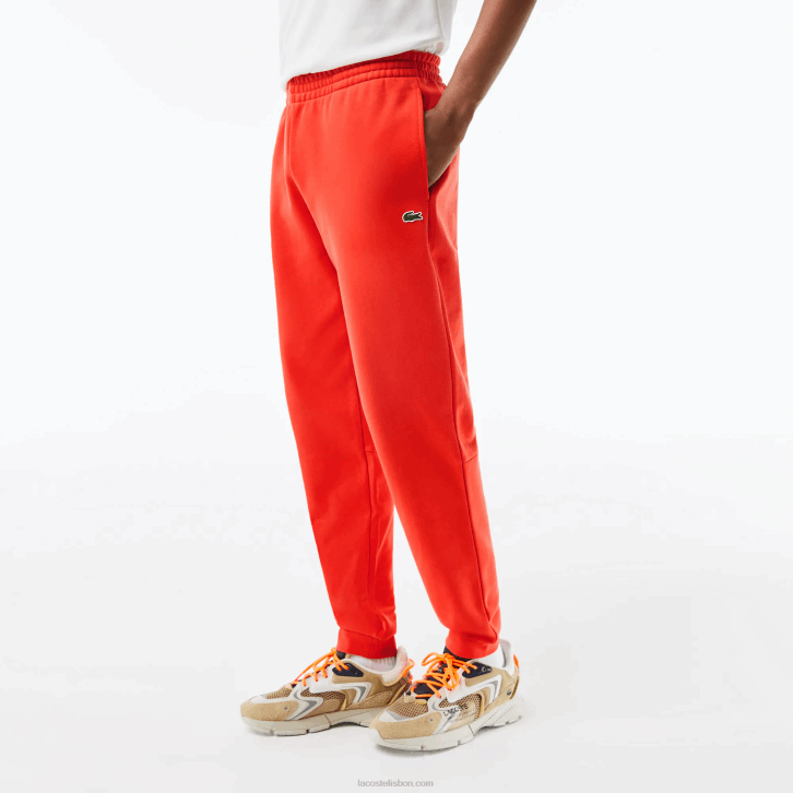 homens Lacoste laranja 02k calça de moletom de ajuste cônico 08D0374