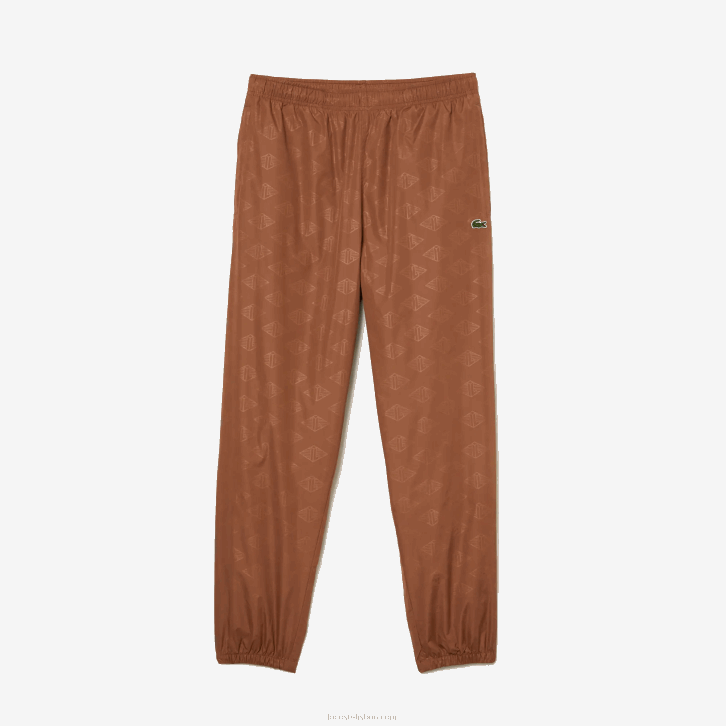 homens Lacoste lfa marrom claro calça de trilha com estampa de monograma 08D0317