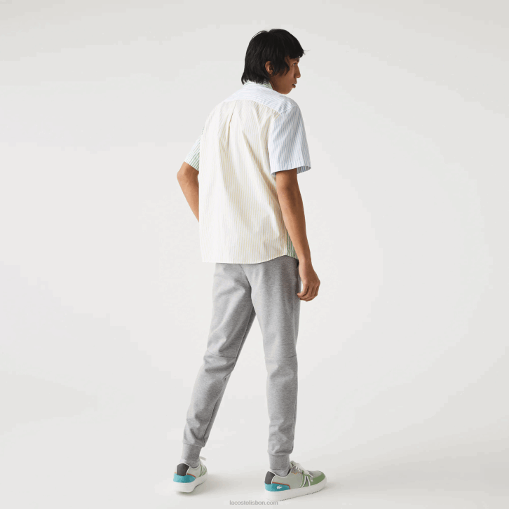 homens Lacoste lombo cinza 4jv calças de treino de mistura de algodão mesclado slim fit 08D01005