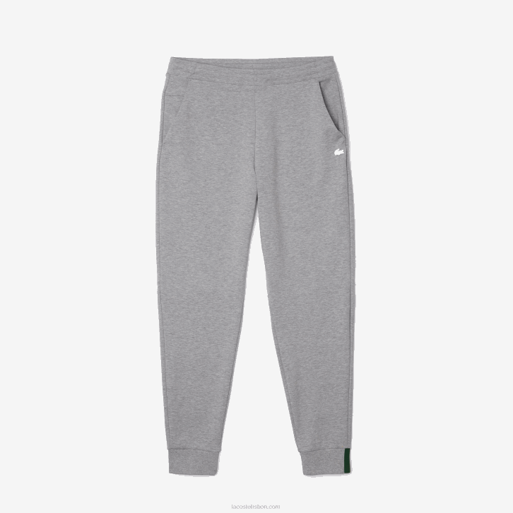 homens Lacoste lombo cinza 4jv calças de treino de mistura de algodão mesclado slim fit 08D01005