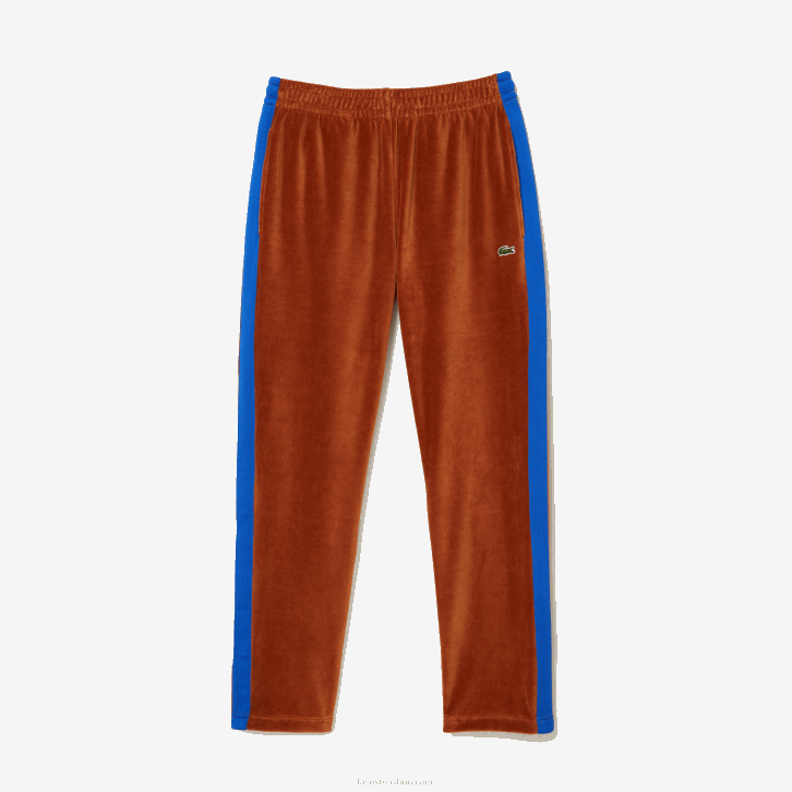 homens Lacoste marrom 3pb calça esportiva com faixa lateral contrastante 08D01104