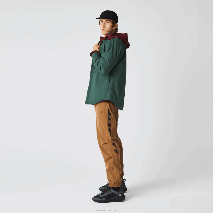homens Lacoste marrom z0w calças esportivas oversized contrastantes 08D01002
