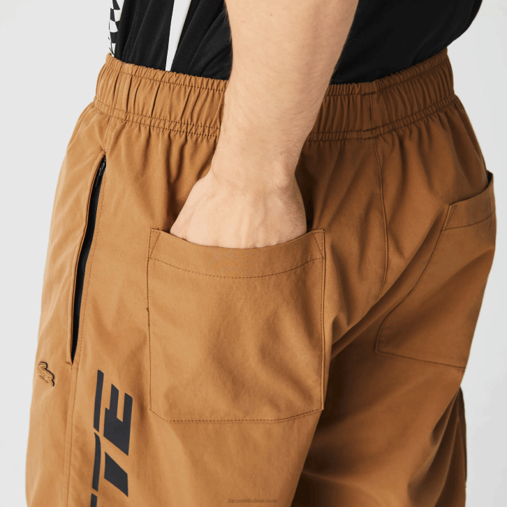homens Lacoste marrom z0w calças esportivas oversized contrastantes 08D01002