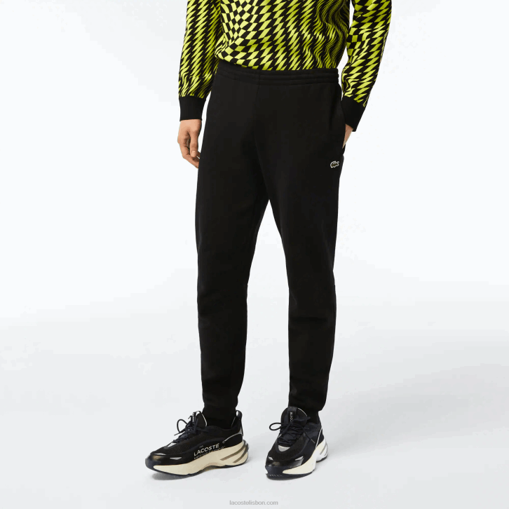 homens Lacoste preto 031 calça de moletom de ajuste cônico 08D0347