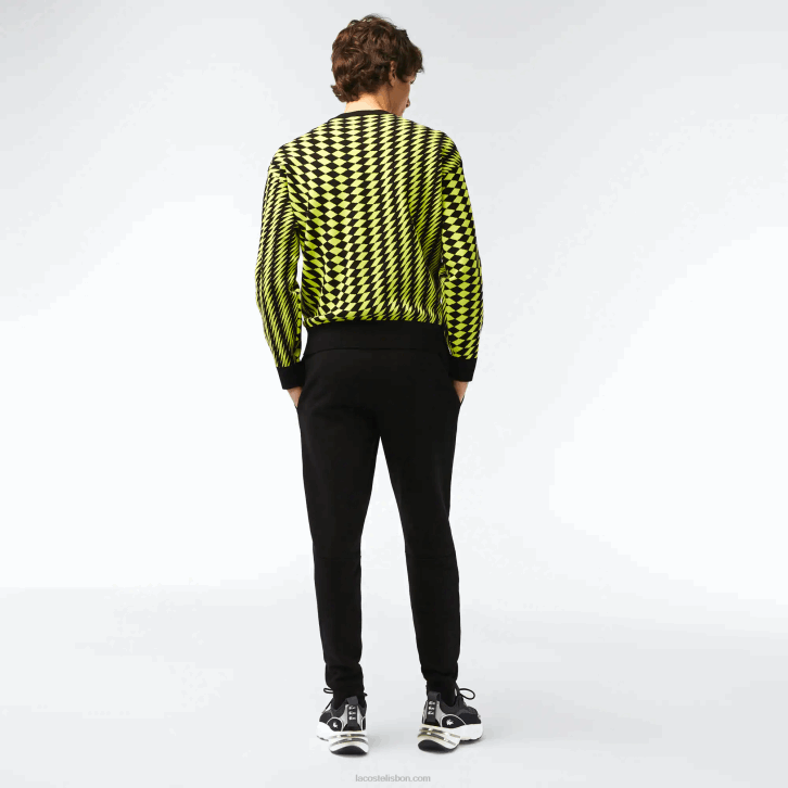 homens Lacoste preto 031 calça de moletom de ajuste cônico 08D0347
