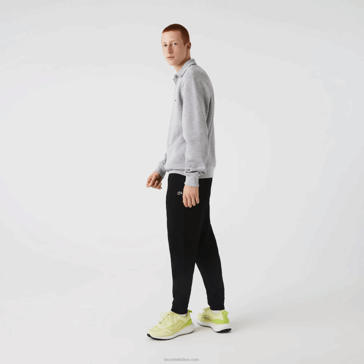 homens Lacoste preto 031 calça de moletom de ajuste cônico 08D0347
