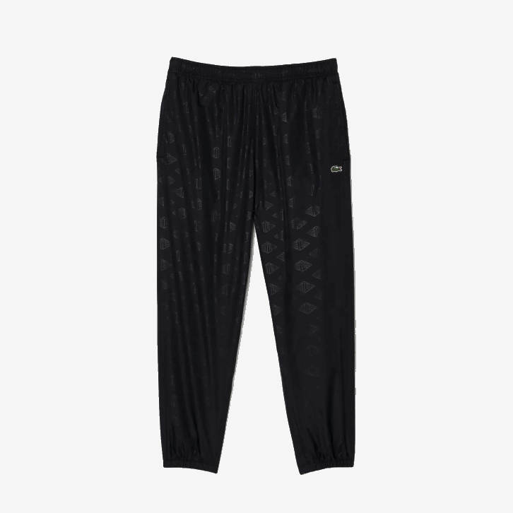 homens Lacoste preto 031 calça de trilha com estampa de monograma 08D0318