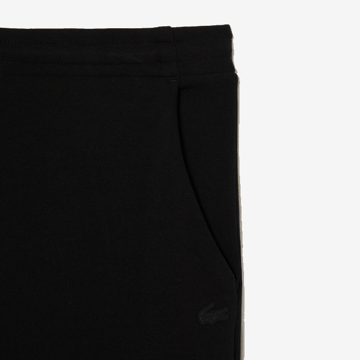 homens Lacoste preto 031 calças de treino de mistura de algodão mesclado slim fit 08D01004