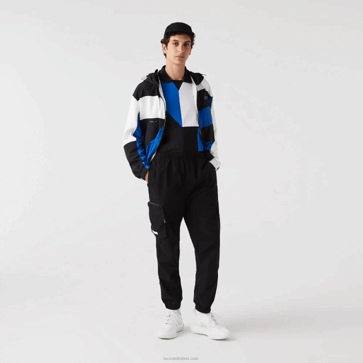 homens Lacoste preto 031 calças esportivas oversized contrastantes 08D01003