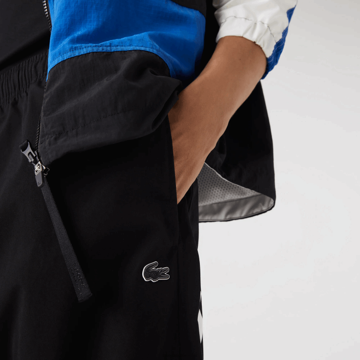 homens Lacoste preto 031 calças esportivas oversized contrastantes 08D01003