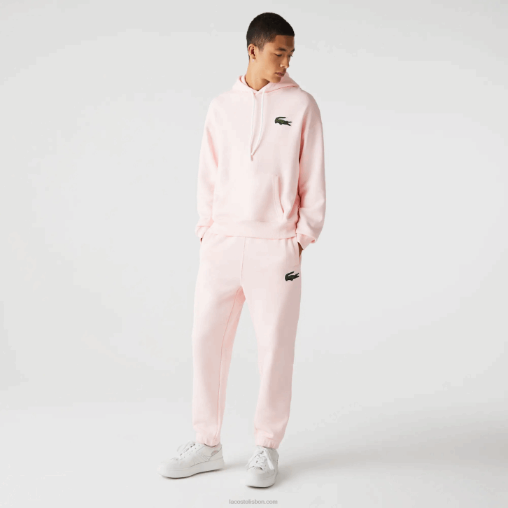 homens Lacoste rosa claro t03 calça esportiva de lã de algodão orgânico 08D01050