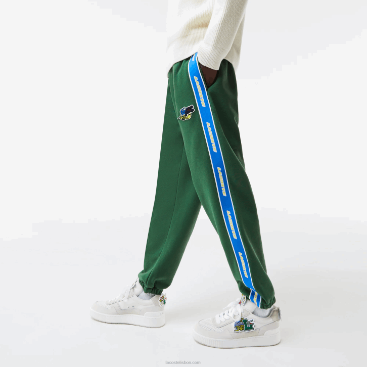 homens Lacoste verde 132 calça de banda de marca 08D01026