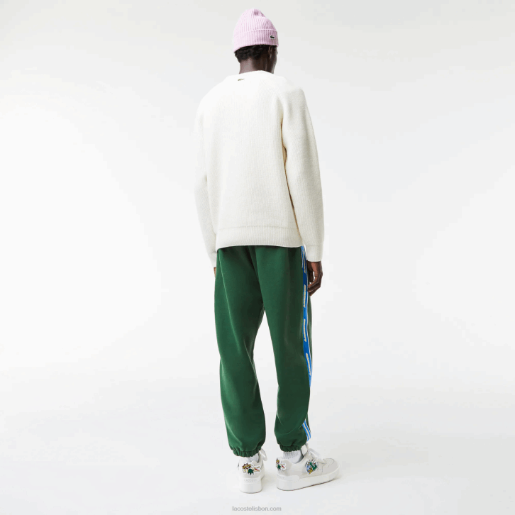 homens Lacoste verde 132 calça de banda de marca 08D01026