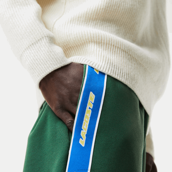 homens Lacoste verde 132 calça de banda de marca 08D01026