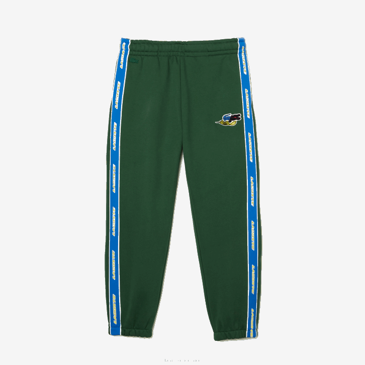 homens Lacoste verde 132 calça de banda de marca 08D01026