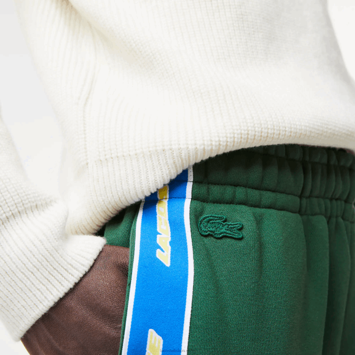 homens Lacoste verde 132 calça de banda de marca 08D01026