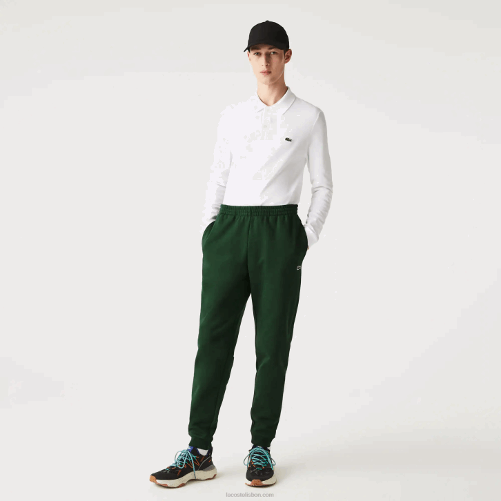 homens Lacoste verde 132 calça de moletom de ajuste cônico 08D01024