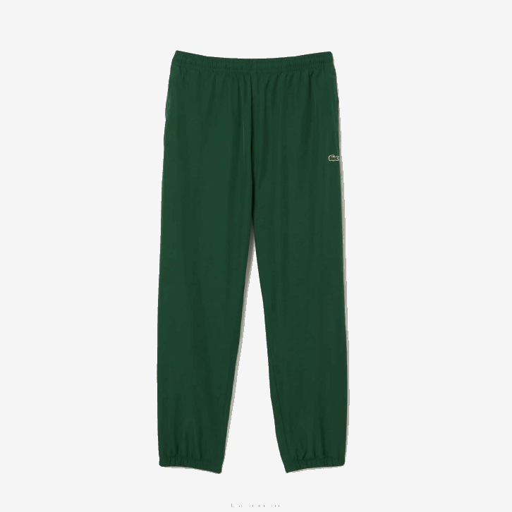 homens Lacoste verde 132 calças de treino repelentes de água de ajuste regular 08D0333