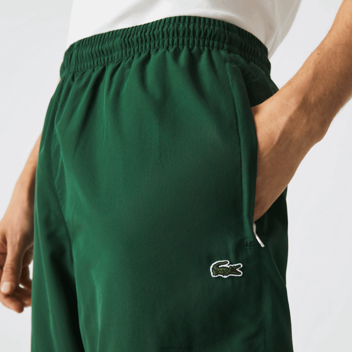 homens Lacoste verde 132 calças de treino repelentes de água de ajuste regular 08D0333