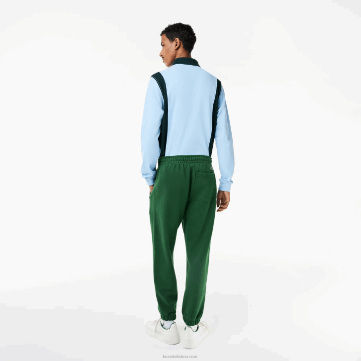 homens Lacoste verde 132 calças de trilha de algodão orgânico 08D0292