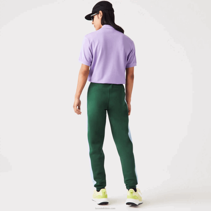 homens Lacoste verde azul dqa calças de bandas de contraste 08D01058