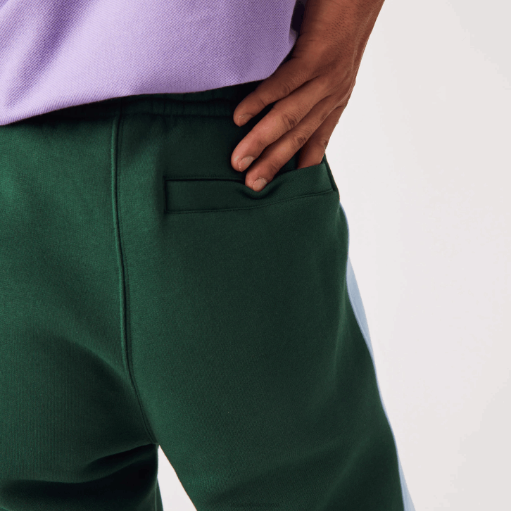 homens Lacoste verde azul dqa calças de bandas de contraste 08D01058