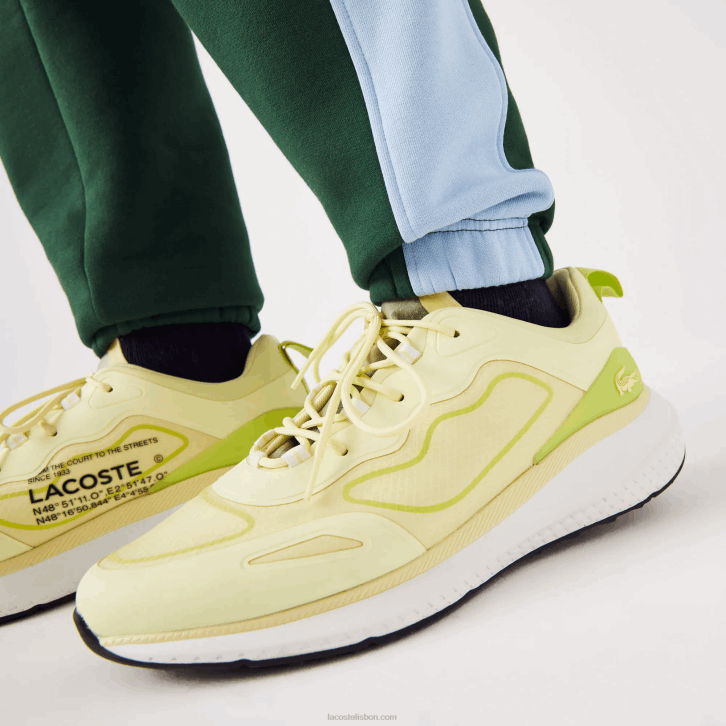 homens Lacoste verde azul dqa calças de bandas de contraste 08D01058