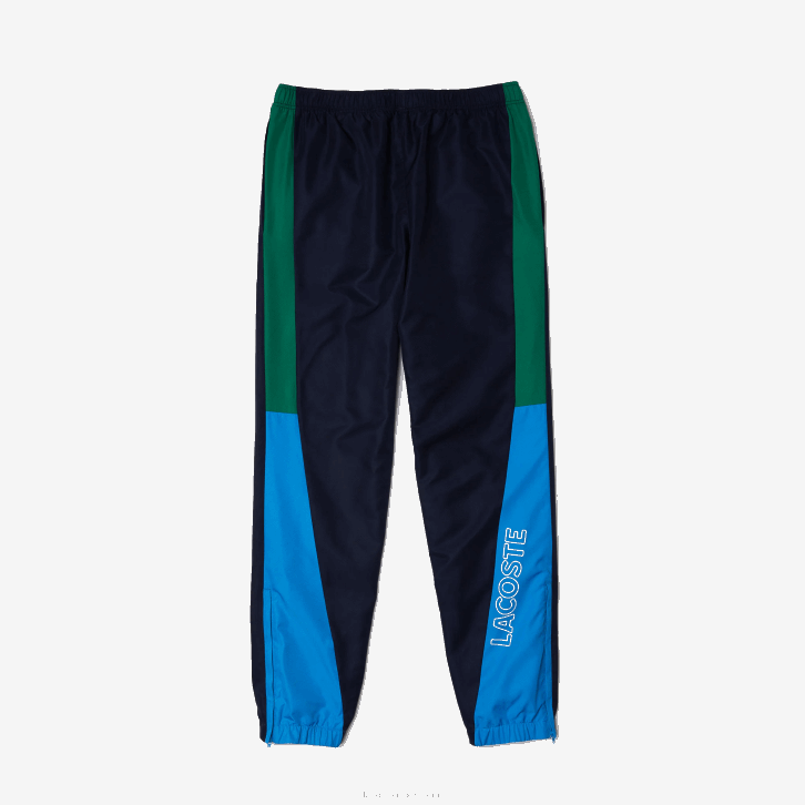 homens Lacoste verde azul marinho branco m7z calças esportivas de bandas colorblock 08D01128