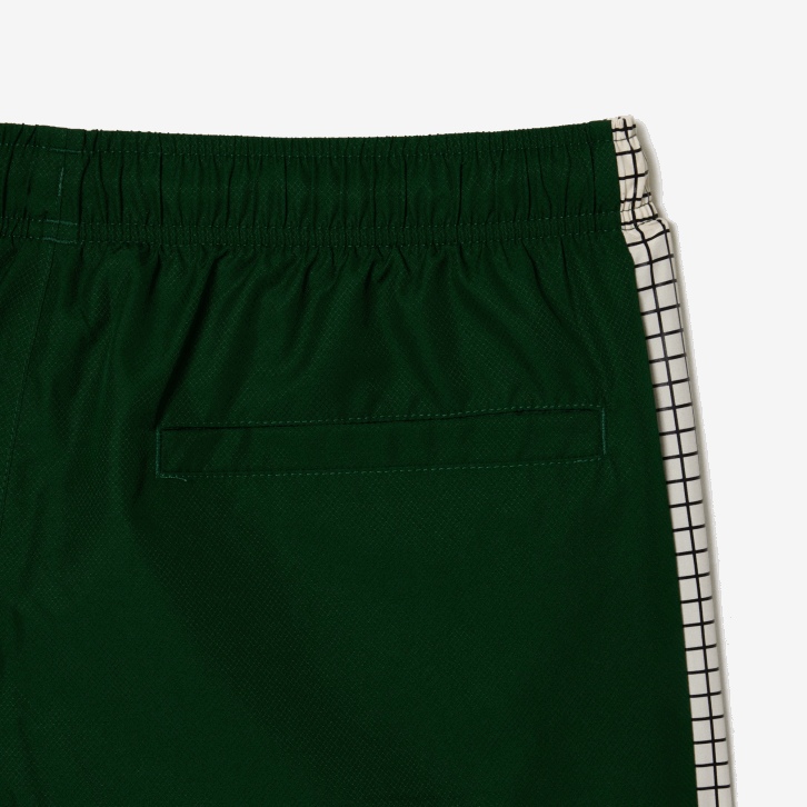 homens Lacoste verde branco pqk calças de pista de impressão de tênis 08D0372
