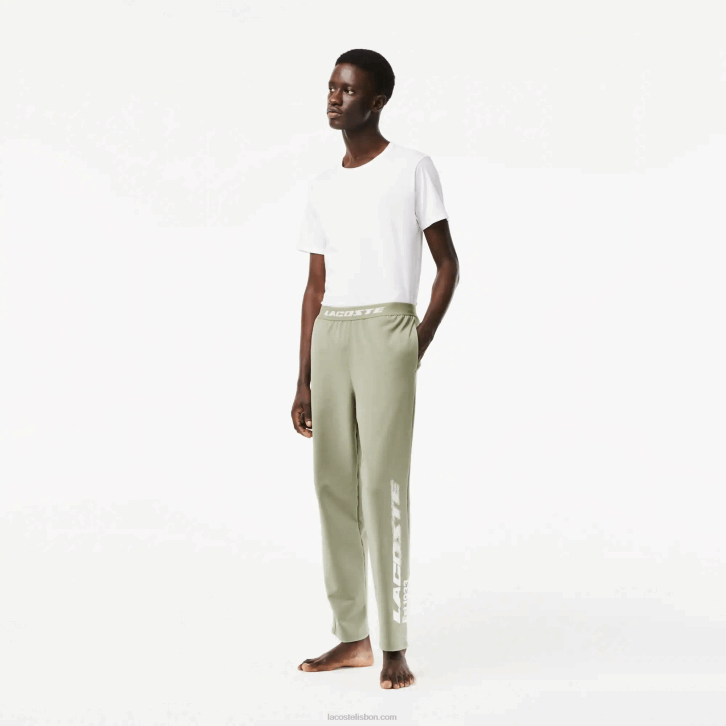homens Lacoste verde caqui g21 calças de trilha de perna de marca 08D0545