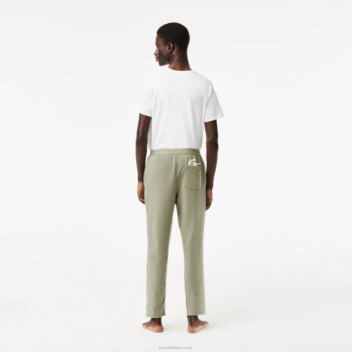 homens Lacoste verde caqui g21 calças de trilha de perna de marca 08D0545