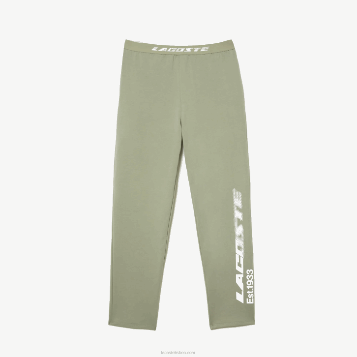 homens Lacoste verde caqui g21 calças de trilha de perna de marca 08D0545