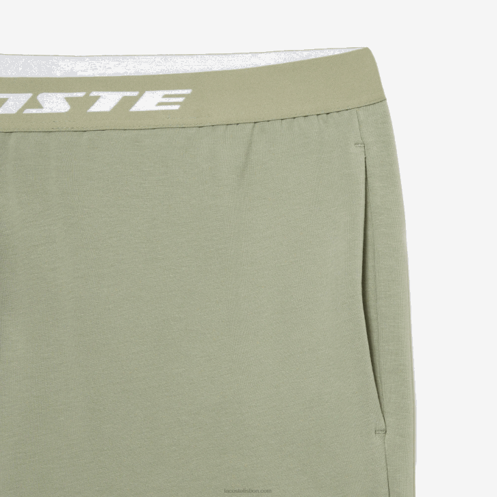 homens Lacoste verde caqui g21 calças de trilha de perna de marca 08D0545