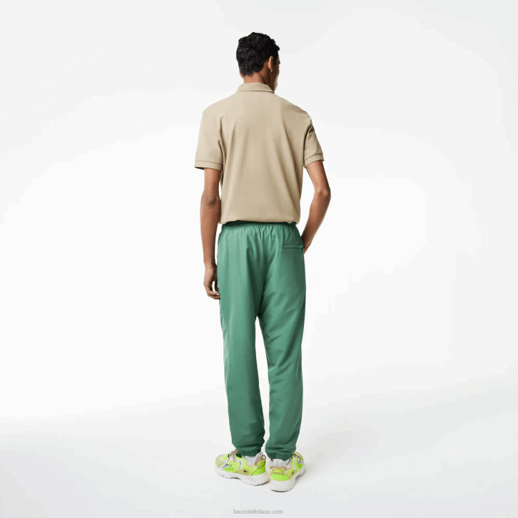 homens Lacoste verde caqui kx5 calças de treino repelentes de água de ajuste regular 08D0331