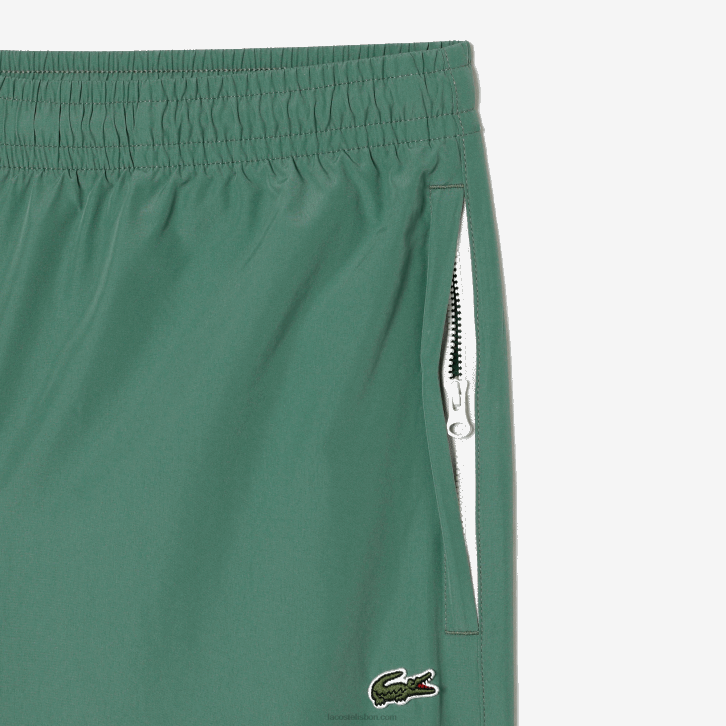 homens Lacoste verde caqui kx5 calças de treino repelentes de água de ajuste regular 08D0331